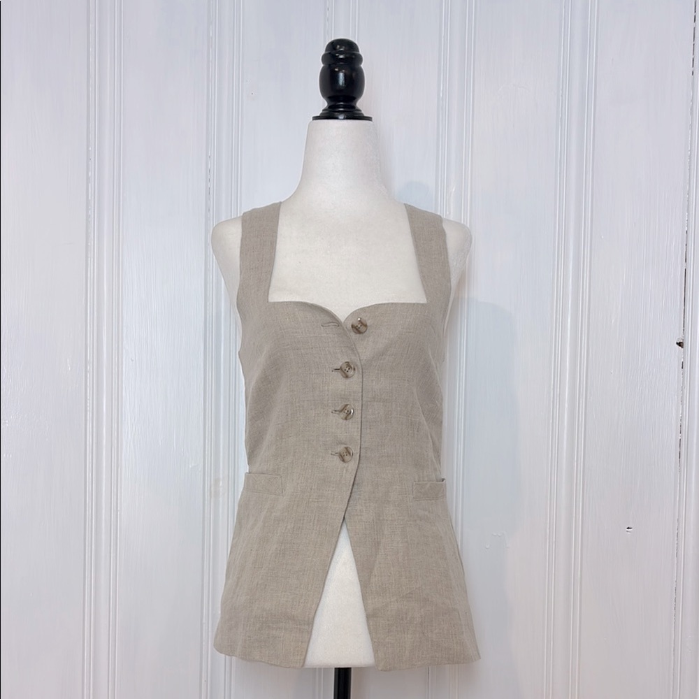 NWOT FAITHFULL THE BRAND Flax Linen Bustier Vest – Elegant & Timeless